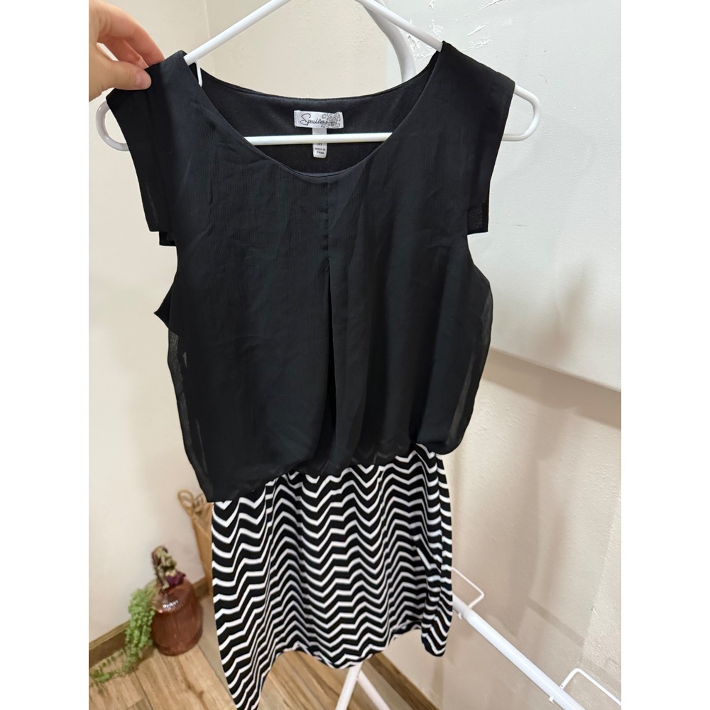 y2k‎ Business Casual Office Dress Black White Size Medium